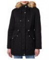 Juniors' Faux-Fur-Trim Hooded Anorak Coat Black $29.61 Coats