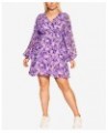 Trendy Plus Size Khloe Print Dress Lavendula Helene Bud $45.87 Dresses