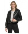 Cropped Faux-Leather Jacket Black $56.81 Jackets
