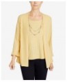 Women's Bright Idea Ribbed Two For One Top with Necklace Sunshine $18.64 Tops